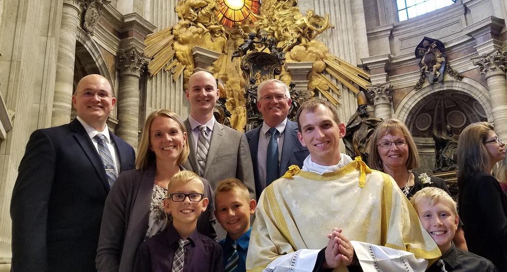 We congratulate Scott and pray that God s choice blessings be upon him in his journey towards priesthood. Scott is pictured above with his family.