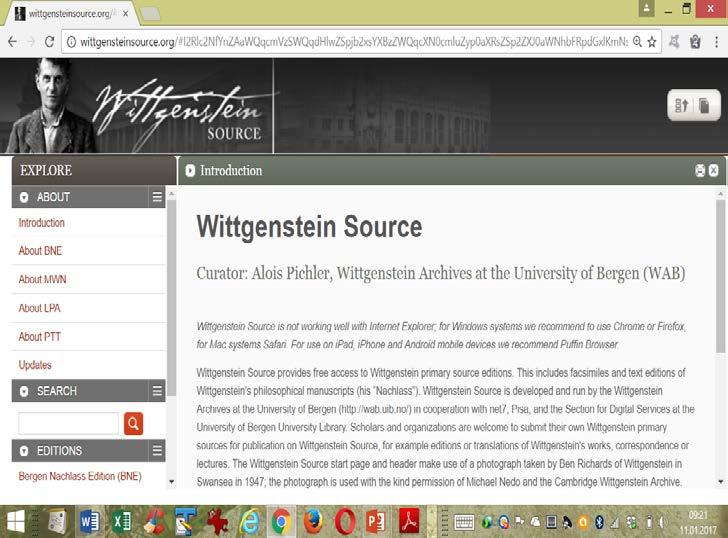Wittgenstein Source Initiated and begun within the framework of the DISCOVERY project (2006-09), coordinated by Paolo D Iorio (CNRS / Item)!