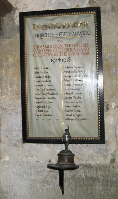 with the roll of Honour