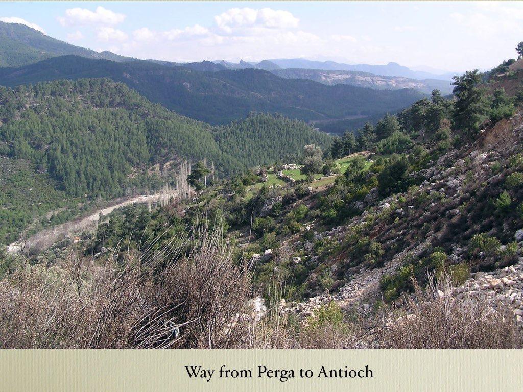 Paul and Barnabas head for Antioch, possibly encouraged by Sergius Paulus (see 13:7) who came from there.