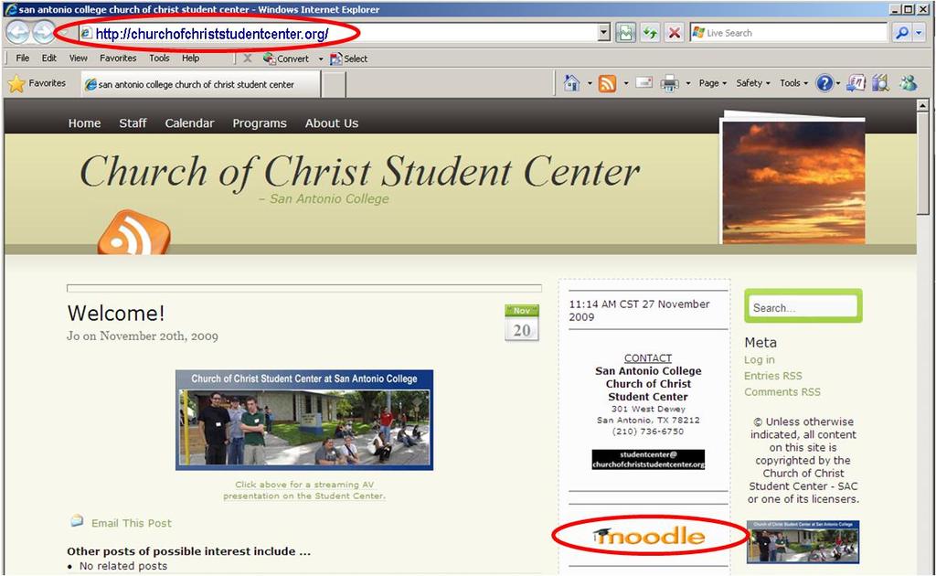 Modular Object Oriented Distance Learning Environment (MOODLE The MOODLE located on the Student Center