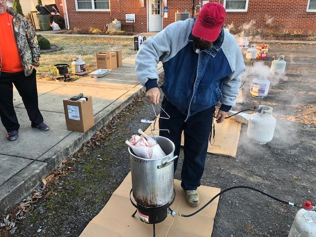 The cool brisk air at 5am definitely wakes us up as we prepare the fry pots for the Thanksgiving centerpiece for those families that allow us to prepare their turkeys for them.