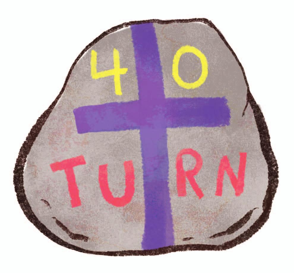 Use a purple marker or crayon to make a cross on that date. Now ask your parent: what day is Easter? Use a yellow marker to make a golden cross for that most special day.