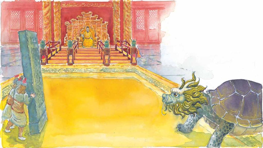 When the old emperor died, the dragon sons helped his youngest son to become the new emperor.