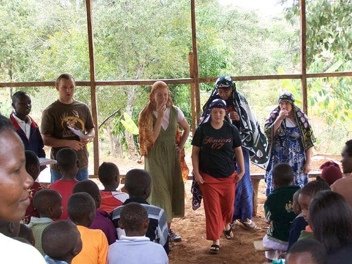 The students were able to spend a lot of time with the children, eat local food and visit in the villages where the churches hosting the Children s Bible School classes were located.