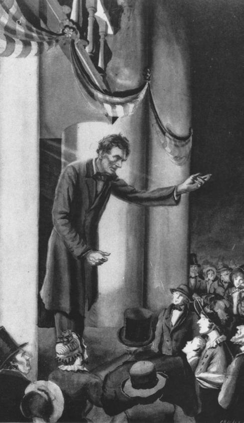 8 An interview with David S. Reynolds regarding his newest book, Lincoln s Selected Writings (W.W. Norton, September 2014) Artist's rendering of Abraham Lincoln speaking in Peoria, Illinois in 1854.