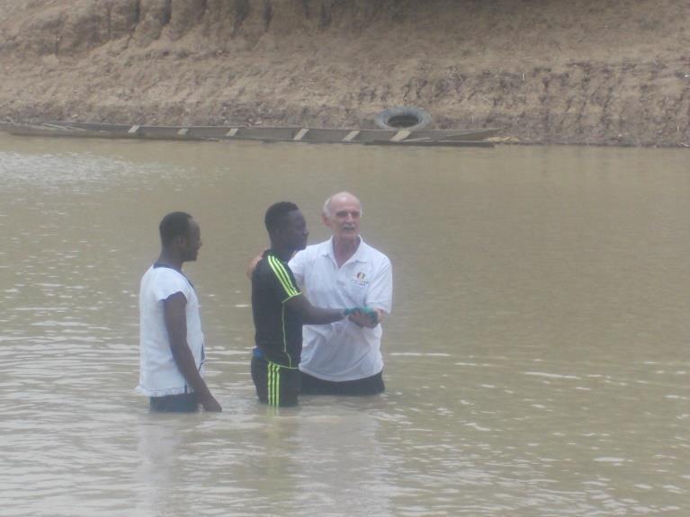 Then there was Easter Sunday and Tanchara Baptist Church s first baptismal service. The joy we felt was palpable!! This is Patrick now attending Teacher Training College in Wa.