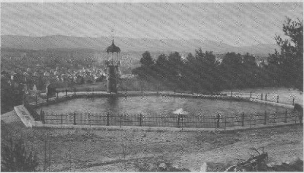 The "new" reservoir constructed in 1886 On June 7 City Park was set aside for public use. George A. Wheelock was elected first park commissioner. 1889 Herbert B. Viall, Mayor. In April George A.