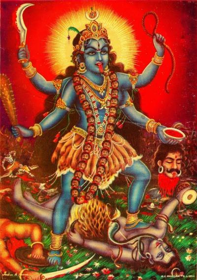 7. KALI Perhaps one of the fiercest deities is Kali, also known as the Dark Mother. Kali is known for her tongue protruding from her mouth, her garland of skulls, and her skirt of bones.