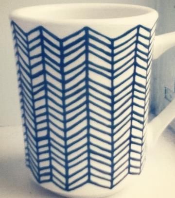pastel paint markers and mugs at the