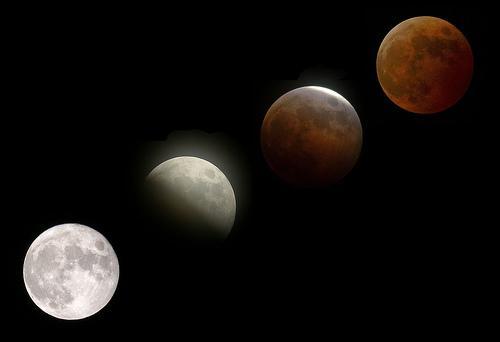 A lunar eclipse occurs when the moon drifts through the shadow Earth casts in space.