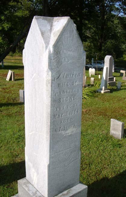 #4 Canfield Stone 1796-1826 Arrived in Susquehanna County, PA in 1821 Married Maria Nickerson and then Almira Bostwick Ross I boy, 2 girls Lived on west side of Stone St, immediately north of the