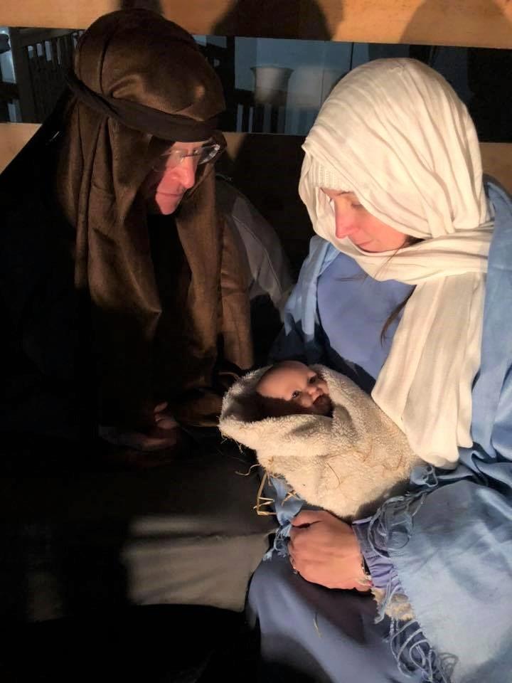 Our participation involved staging a live nativity on the church