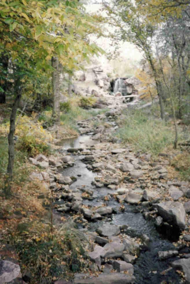 Along the beautiful creek path are many unique Sioux-quartzite rock formations.