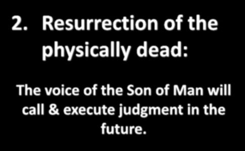 2. Resurrection of the physically dead: The voice of