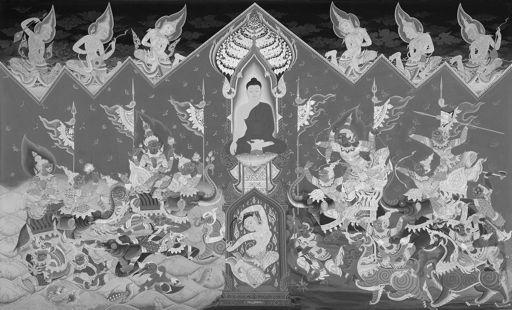 January 2007 Night of Awakening The mural at Aruna Ratanagiri Monastery painted by Pang Chinasai.