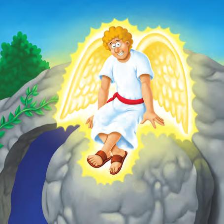 There was a powerful earthquake. An angel of the Lord came down from heaven.