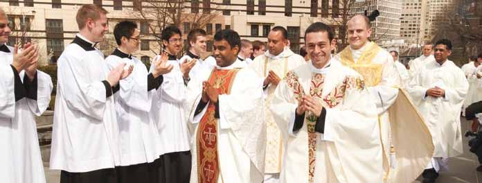 New priests are greeted by brother seminarians outside St Patrick s Cathedral This issue 2 From the