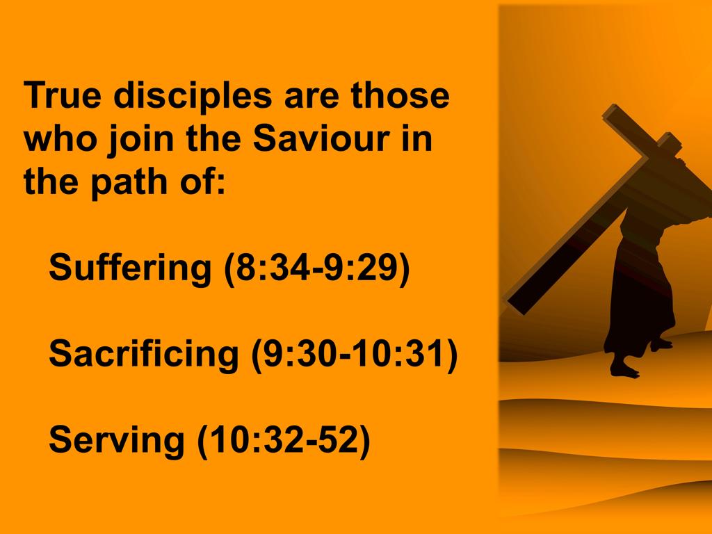 Then three times Jesus teaches them about the true nature of spiritual power which comes through suffering and sacrificing and serving basically through living a crucified lifestyle.