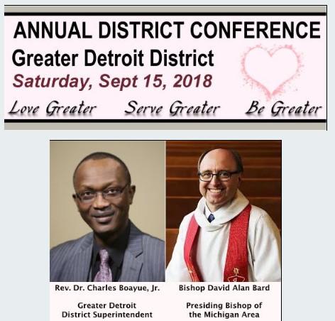 Trenton First UMC and Community Announcements Continued Some of the workshops that are offered at the District Conference (more details are on the piano) Welcome to the 2018 Greater Detroit District
