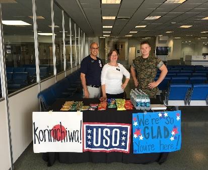 Then, our volunteer service at the USO brought more memories of service and joy to all. First, National Nurse Technicians Week at the hospital.