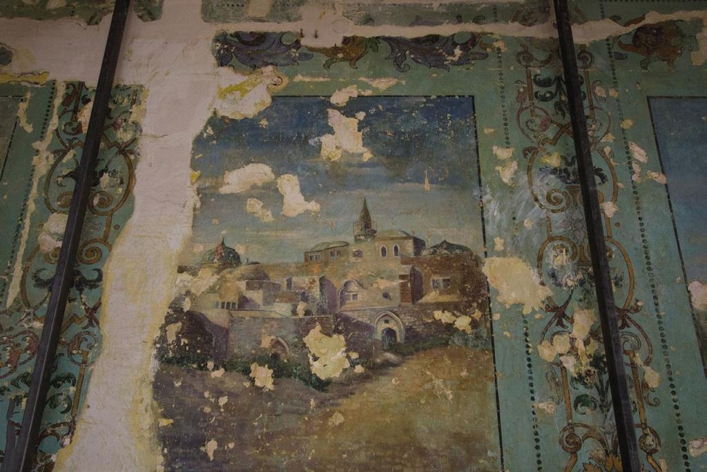 Ruined wall painting of