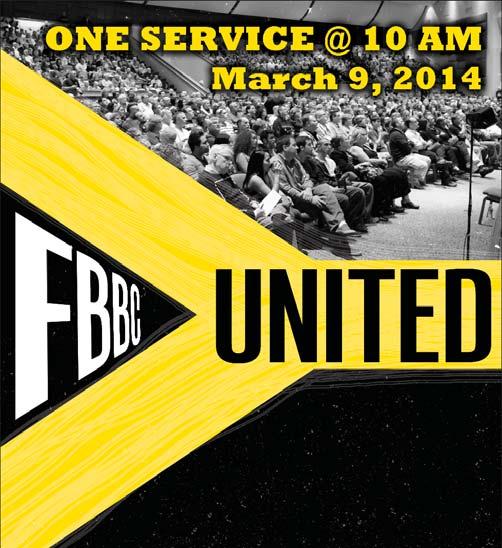 OUR CHURCH FAMILY Time Change Sunday Come and Unite with us for ONE service at 10:00 a.m. Children from 3rd through 12th grade will stay in the main service. Don't forget to set your clocks ahead.