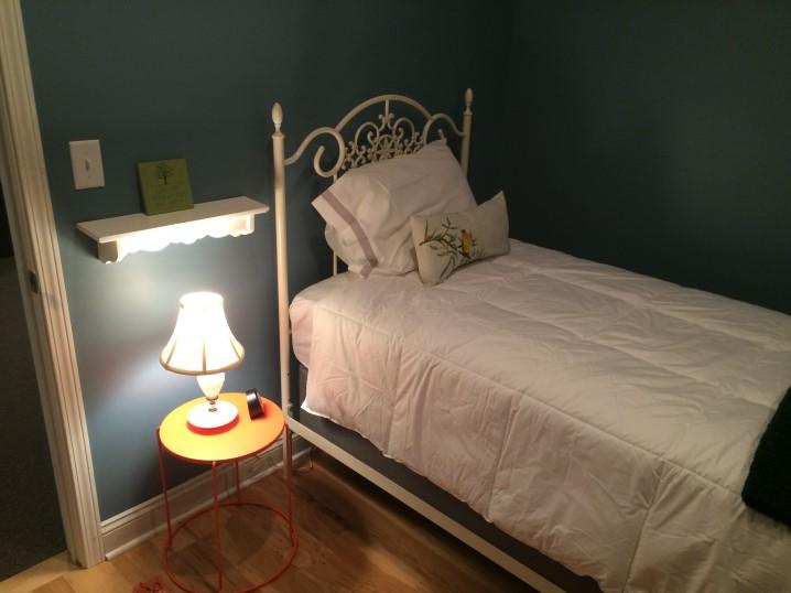 The donated funds were used to purchase a new bed and bedding. Below are a couple pictures of the newly decorated room.