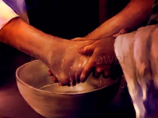 disciples feet Then He poured water into the basin, and began to wash