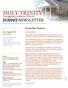 HOLY TRINITY. Evangelical Lutheran Church ECHOES NEWSLETTER. From the Pastors. July - August 2013 In This Issue: