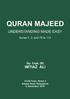 QURAN MAJEED. UNDERSTANDING MADE EASY Suras-1, 2, and 78 to 114