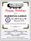Happy Holidays HARMONI. No. 138 F. & A. M. Chartered from. 122 Years of Masonry in West Palm Beach