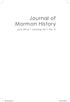 Journal of Mormon History. July 2016 Volume 42 No. 3