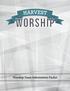 Worship Team Information Packet