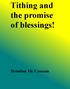Tithing and the promise of blessings!