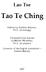 Lao Tse. Tao Te Ching. Edition by Vladimir Antonov, Ph.D. (in biology) Translated from Russian by Mikhail Nikolenko, Ph.D.