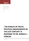[ IN PURSUIT OF TRUTH: POLITICAL ENGAGEMENTS IN THE 21ST CENTURY: A RESPONSE TO DR. RONALD J. FOWLER]