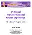 Transformation Author Experience Program Dates and Time. Transformation Author Writing Contest