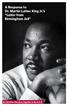 A Response to Dr. Martin Luther King Jr. s Letter from Birmingham Jail
