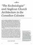 The Ecclesiologist and Anglican Church Architecture in the Canadian Colonies