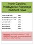 North Carolina Presbyterian Pilgrimage Piedmont News Bill Wardlaw Editor May 2013
