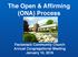 The Open & Affirming (ONA) Process. Packanack Community Church Annual Congregational Meeting January 10, 2016