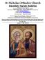 St. Nicholas Orthodox Church Monthly Parish Bulletin