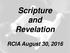 Scripture and Revelation. RCIA August 30, 2016