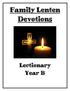 Family Lenten Devotions. Lectionary Year B