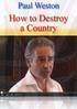 Paul Weston. How to Destroy a Country