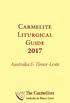Carmelite Liturgical Guide Australia & Timor-Leste
