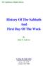History Of The Sabbath And First Day Of The Week