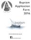 Baptism Application Form 2016