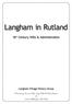 Langham in Rutland. 18 th Century Wills & Administration. Langham Village History Group